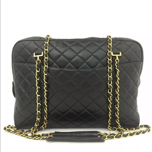 CHANEL Quilted Matelasse CC Logo Lambskin Tote - Picture 6 of 15